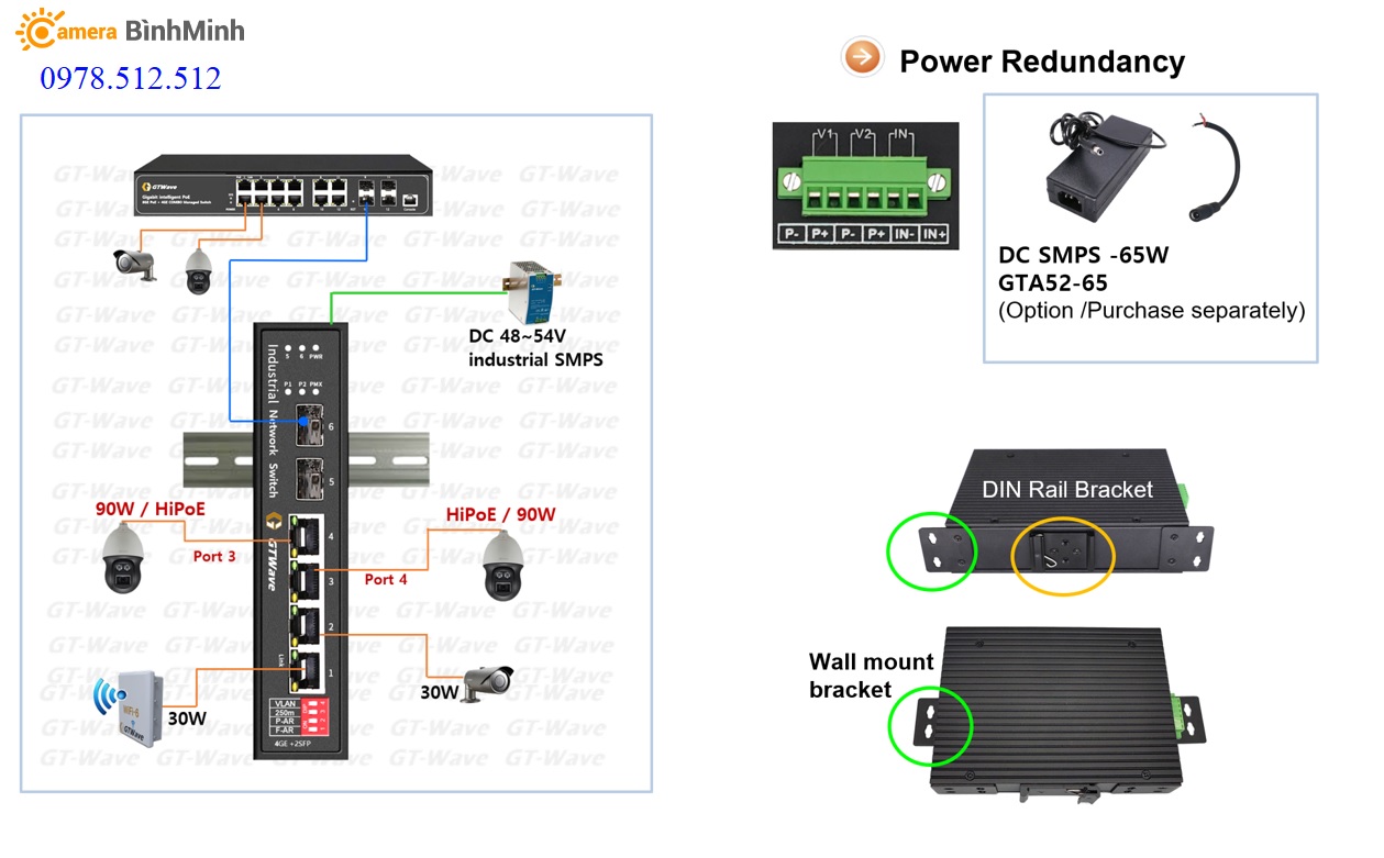 Switch công nghiệp 4 cổng IG4P-2SB